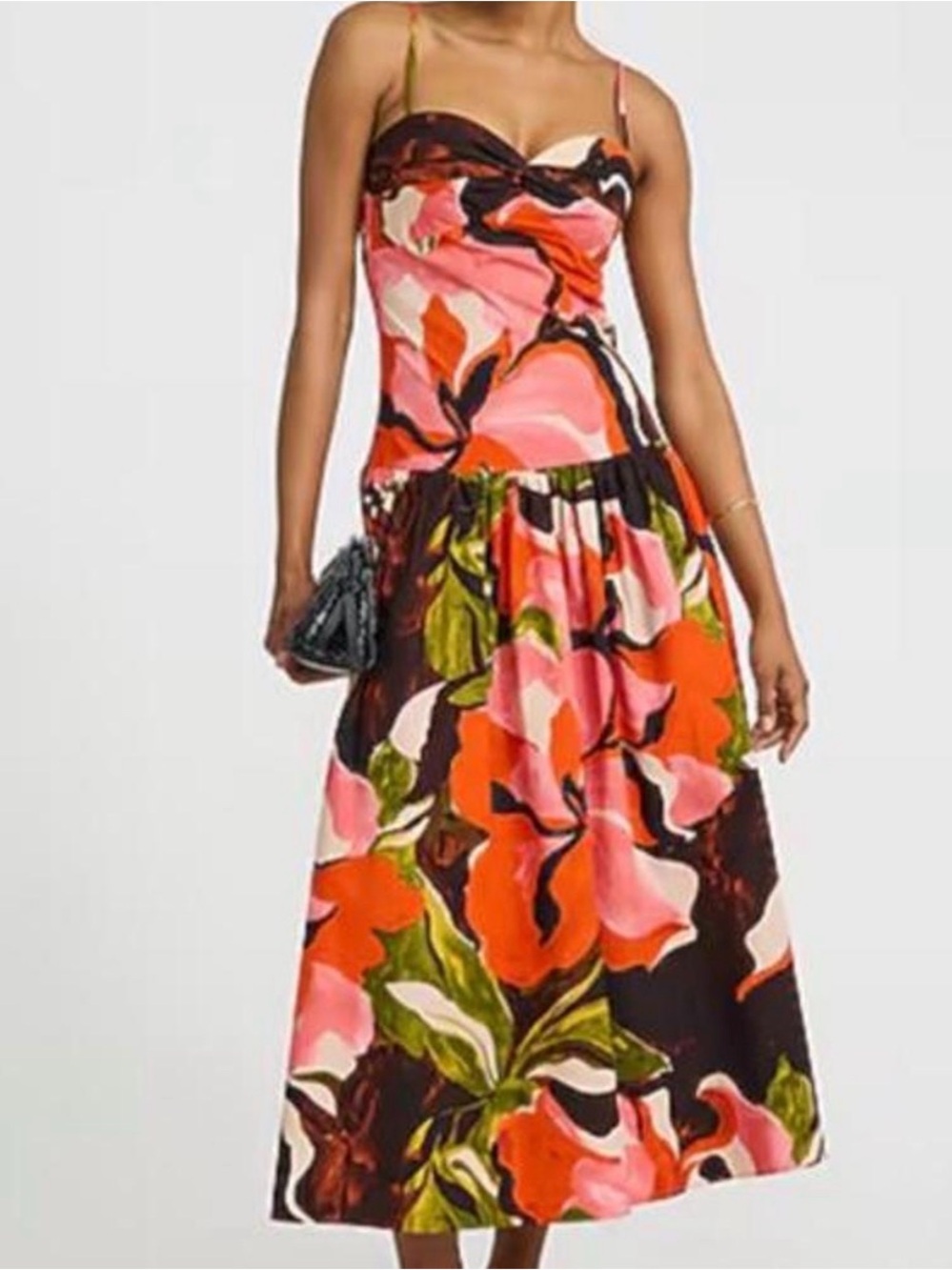 Express Floral Maxi Dress in Pink, Orange & Green